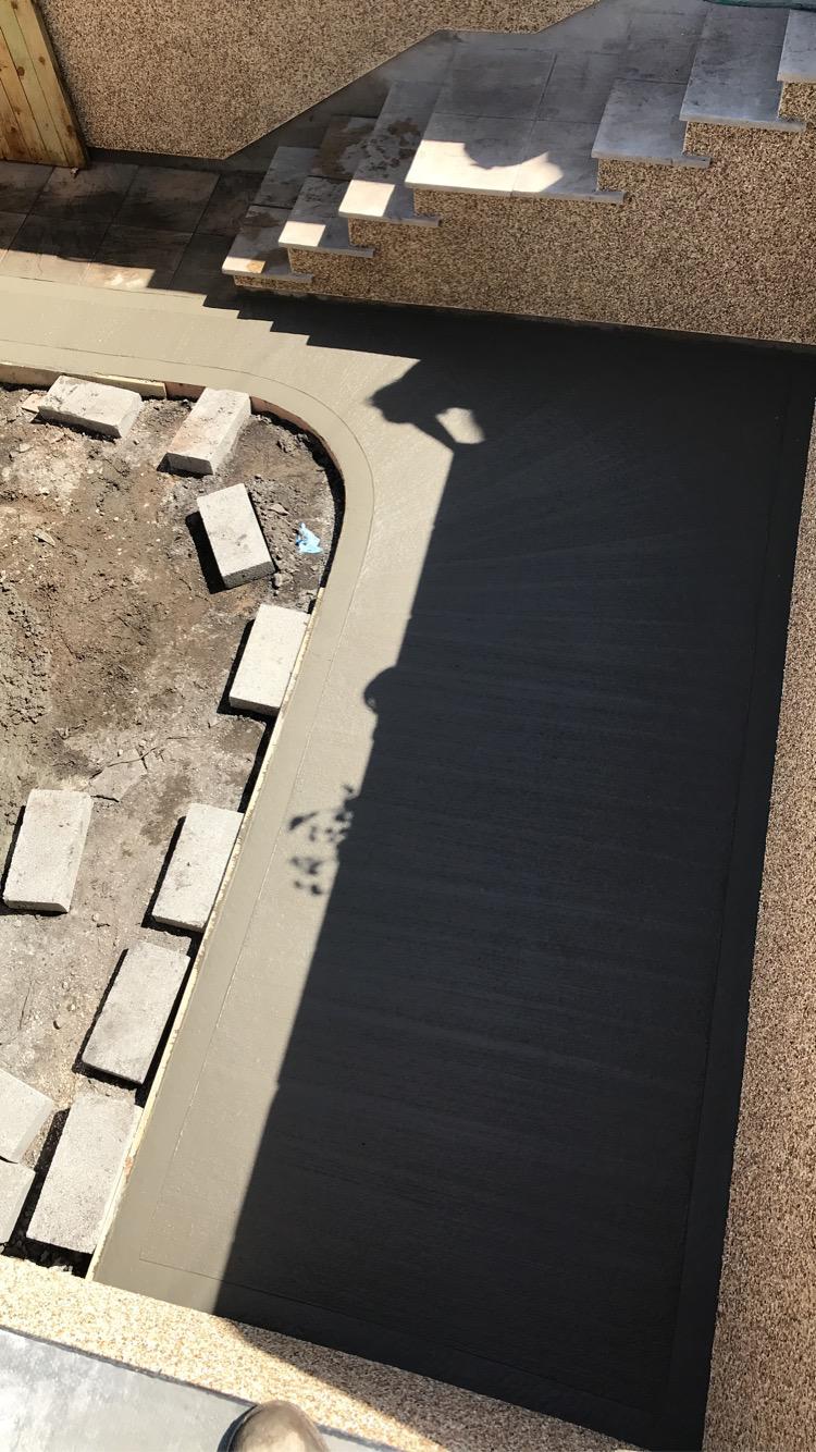 Concrete path being laid